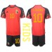 Billige Belgia Eden Hazard #10 Hjemmetrøye Barn VM 2022 Kortermet (+ korte bukser)